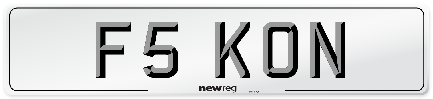 F5 KON Number Plate from New Reg